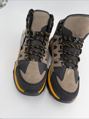 Hi-Tec Men's Taupe, Black and Yellow Hiking Boots